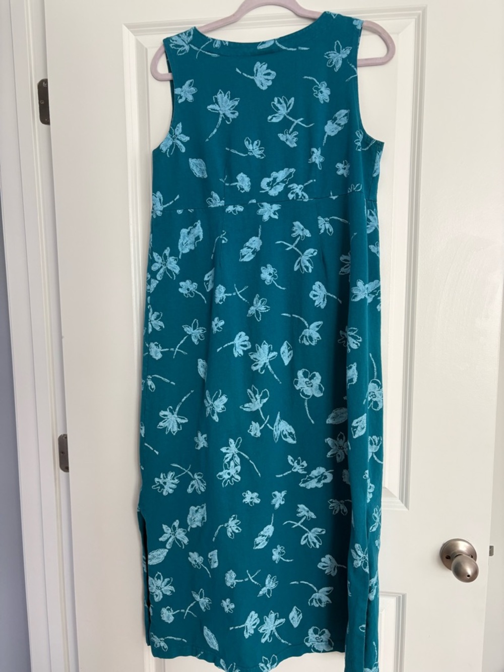fresh produce Teal Floral Sleeveless V-Neck Maxi Dress - Picture 4 of 6